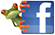 Facebook F with treefrog clinging to it